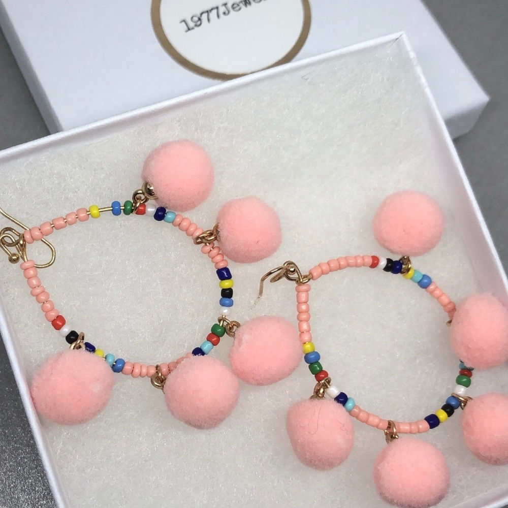 Poppy Pom Pom style earrings